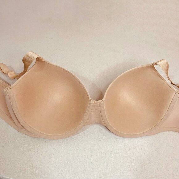 Vanity Fair Beauty Back Bra 44C Beige 76380 Embroidered Detail Smoothing - Picture 5 of 9